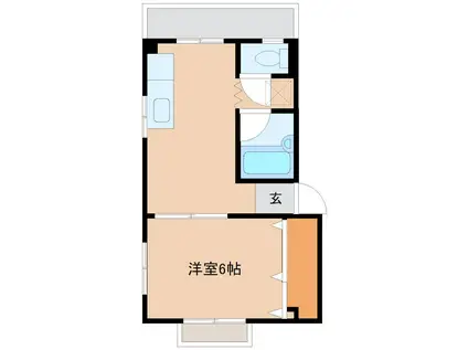 コーポ石井(1DK/2階)の間取り写真