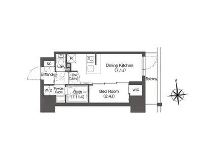 コンフォリア王子(1DK/4階)の間取り写真