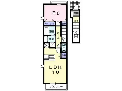 ネオシティ葵(1LDK/2階)の間取り写真