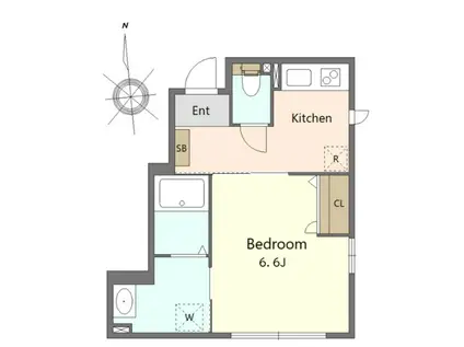 GRACE(1K/1階)の間取り写真