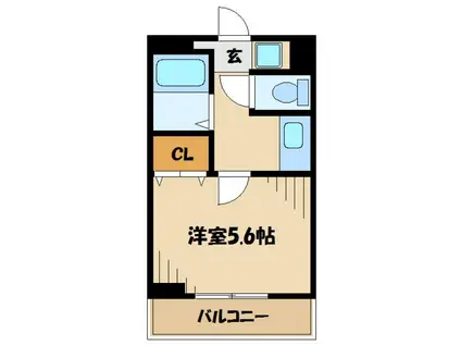 ル・カリエンテ(1K/6階)の間取り写真