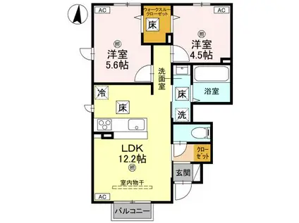 MAISON KOTOBUKI(2LDK/1階)の間取り写真