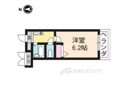 プチトリアノン(1K/2階)の間取り写真