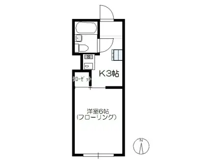 ホワイトコーポ(1K/3階)の間取り写真