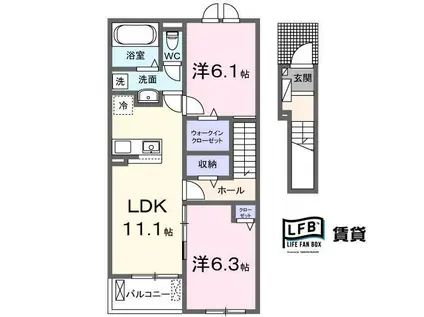 マリンブリーズ I番館(2LDK/2階)の間取り写真
