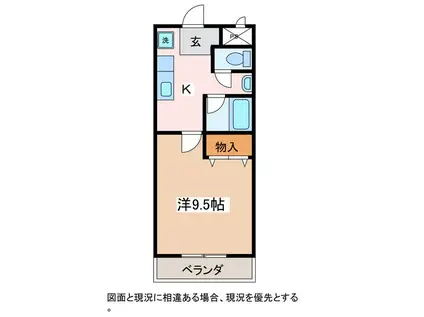 ニューエクセリーナあづみ(1K/1階)の間取り写真