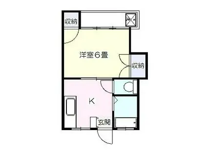 コーポラス真間A(1K/2階)の間取り写真