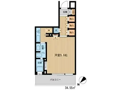 HF新横浜レジデンス(1K/10階)の間取り写真