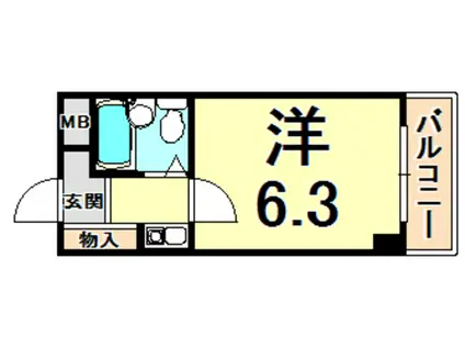 アリスト北昭和(1K/3階)の間取り写真