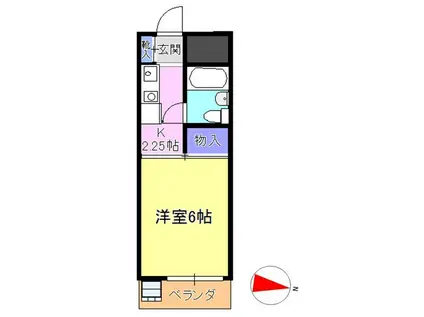 リバティマンション(1K/3階)の間取り写真