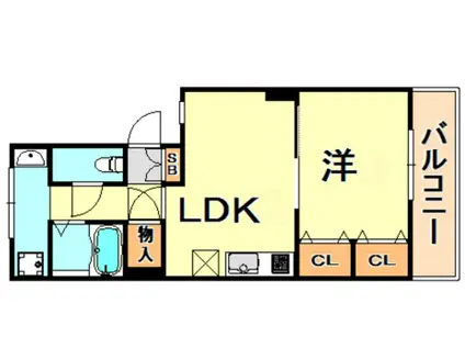 ユーコート岡本(1LDK/1階)の間取り写真