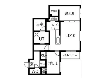 LEIALII511(2LDK/1階)の間取り写真
