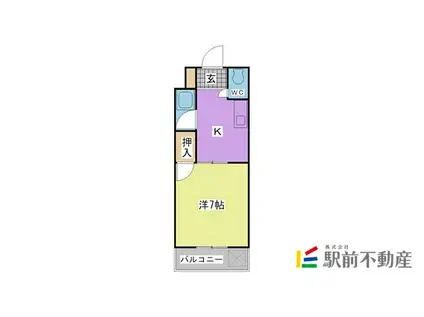 マルニコーポI(ワンルーム/1階)の間取り写真