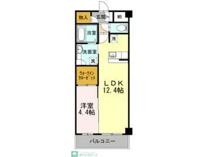 第7山洋ビルダイナナサンヨウビル(1LDK/3階)の間取り写真