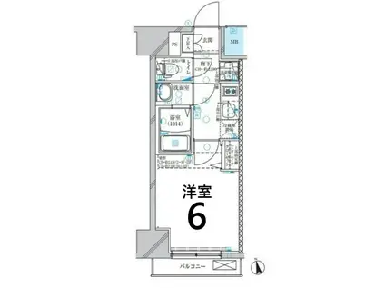 ディアレイシャス名古屋浄心(1K/10階)の間取り写真