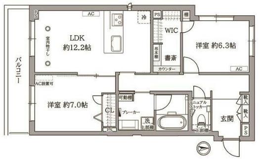 シグネチャーゼロセブン(2LDK/2階)の間取り写真