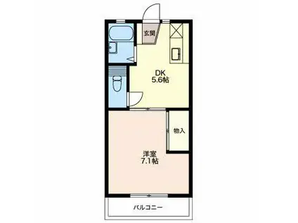 パルデンスナイトー(1DK/2階)の間取り写真