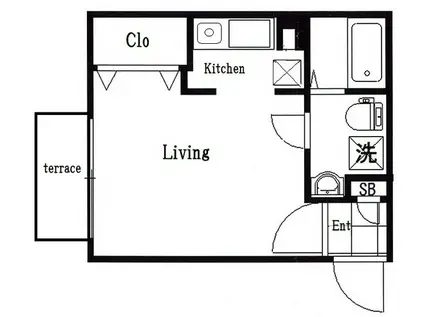 LASTAGEウエストNAKANO(ワンルーム/1階)の間取り写真