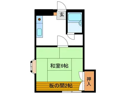 シャンブルマツザキ(1K/2階)の間取り写真