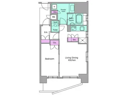レジディア御茶ノ水(1LDK/15階)の間取り写真