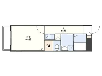 サンローゼ(1K/3階)の間取り写真