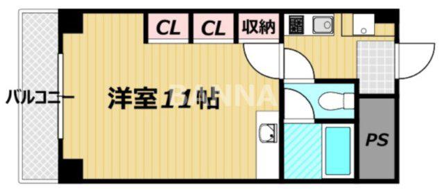 センチュリー平井(1K/4階)の間取り写真