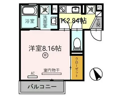 アネックスわたむき 守山市伊勢町(1K/1階)の間取り写真