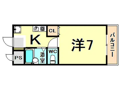 ARK21(1K/4階)の間取り写真