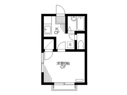 サンティーナS(1K/2階)の間取り写真