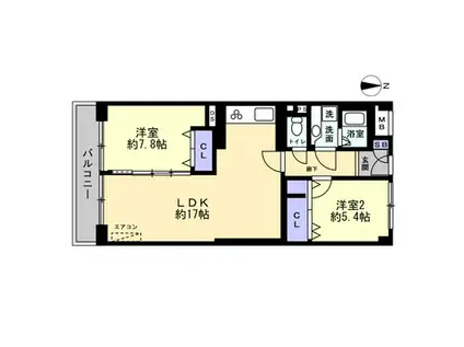 コープ戸山台(2LDK/8階)の間取り写真