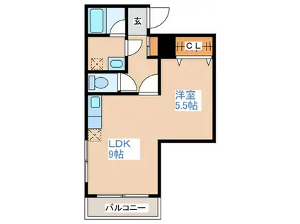 グラナイト414(1LDK/2階)の間取り写真