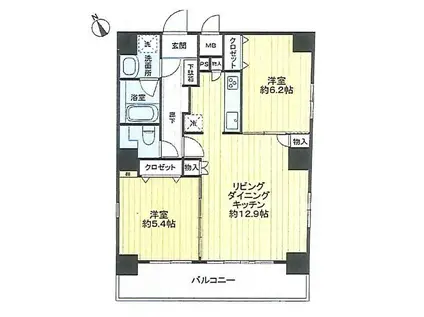 メイクスデザイン茅場町(2LDK/8階)の間取り写真
