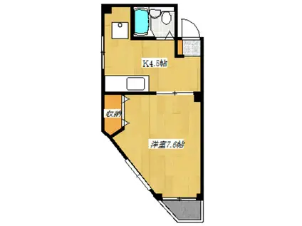 三浦ビル(1DK/3階)の間取り写真