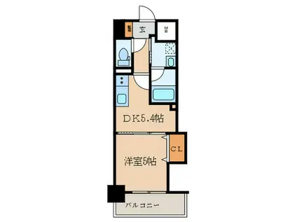 THE SQUARE PLATINAM RESIDENCE(1DK/14階)の間取り写真