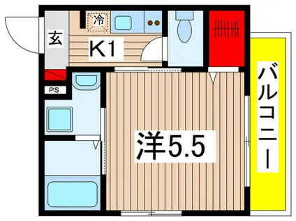 MELDIA東千葉III(1K/3階)の間取り写真