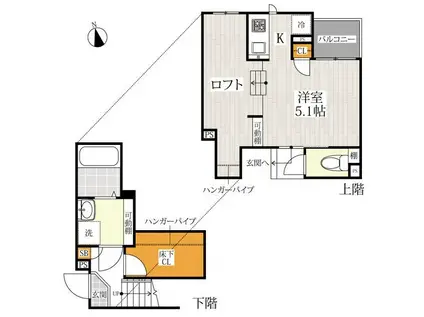 CB鳥栖フェリーチェ(1K/1階)の間取り写真