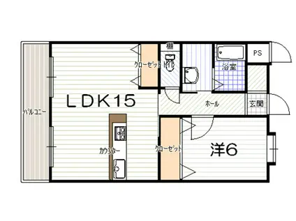 レガーロ五日市(1LDK/1階)の間取り写真