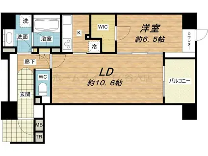 プライムアーバン堺筋本町(1LDK/5階)の間取り写真