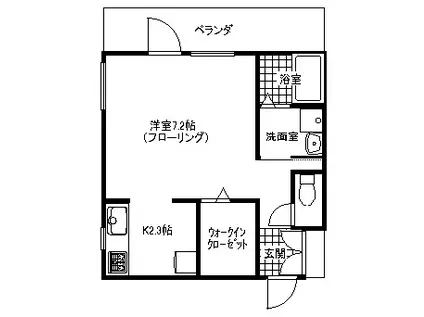 ヴェールコメン(1K/2階)の間取り写真
