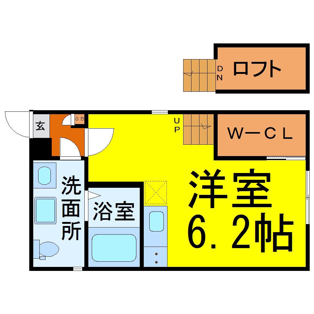 AXIS城西(ワンルーム/2階)の間取り写真