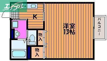 ドムス フローラ B棟(1K/3階)の間取り写真