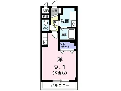 サンモール津田沼(ワンルーム/3階)の間取り写真