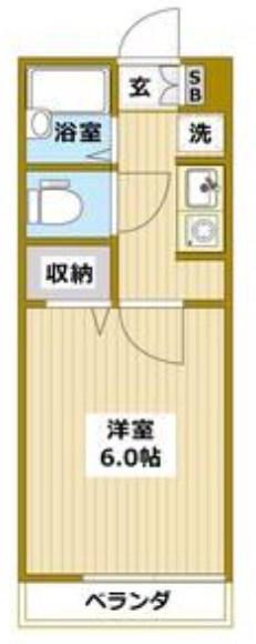 VILLA510 NO.6(1K/2階)の間取り写真