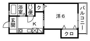 ハイブリッジ湘南II(1K/2階)の間取り写真