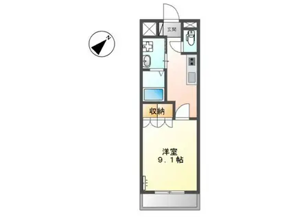 エントピア八木(1K/1階)の間取り写真