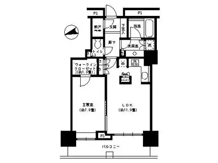 THE PARK TOWER TOKYO サウス(1LDK/11階)の間取り写真