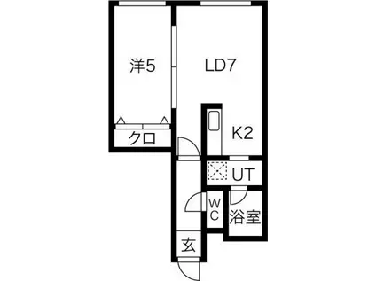 LE・EST VI(1LDK/2階)の間取り写真