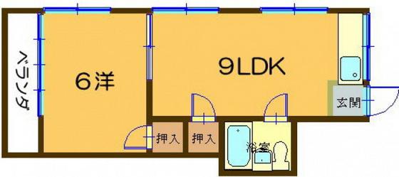 メゾンひばり(1LDK/1階)の間取り写真