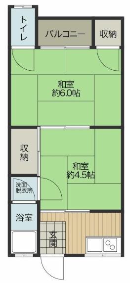 木村文化(2K/1階)の間取り写真