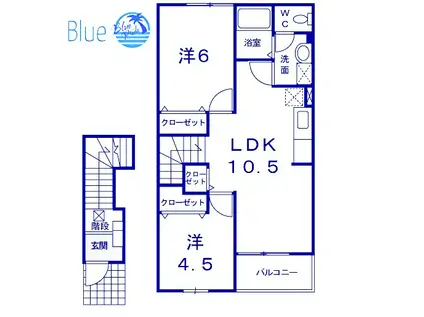 ローズコート(2LDK/2階)の間取り写真
